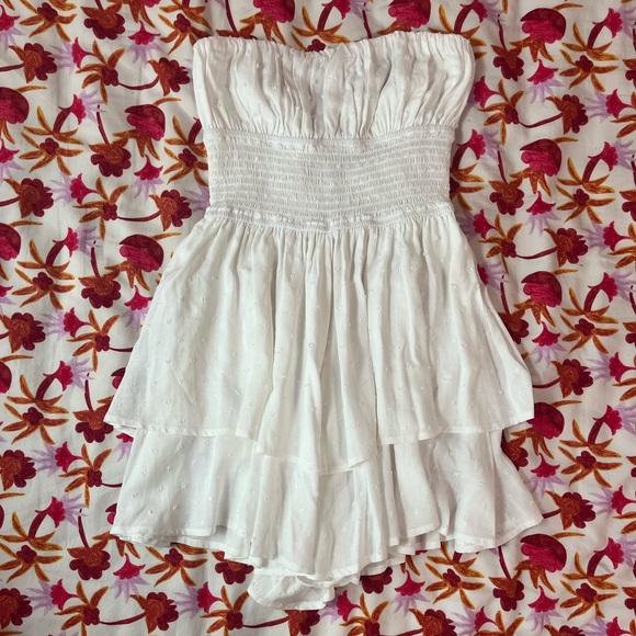 White Strapless Romper Dress - Picture 2 of 5